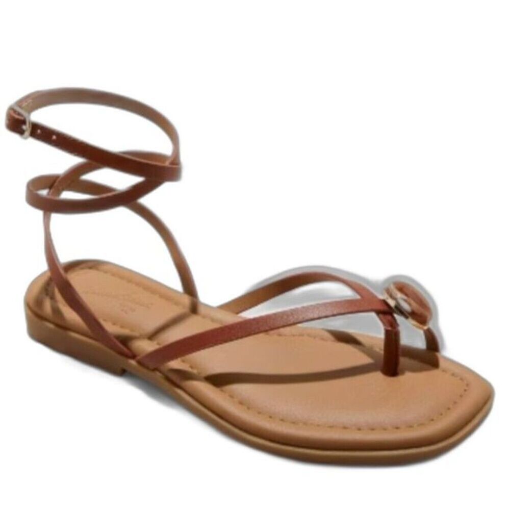 Women's Elizabeth Ankle Strap Sandals -Universal Thread- Brown Size 6.5